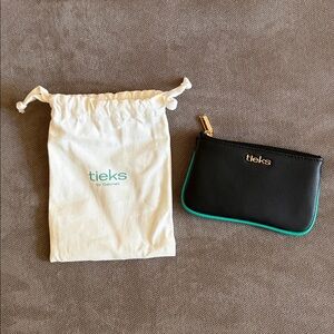 NWT Tieks Black and Teal Leather Pouch from advent calendar